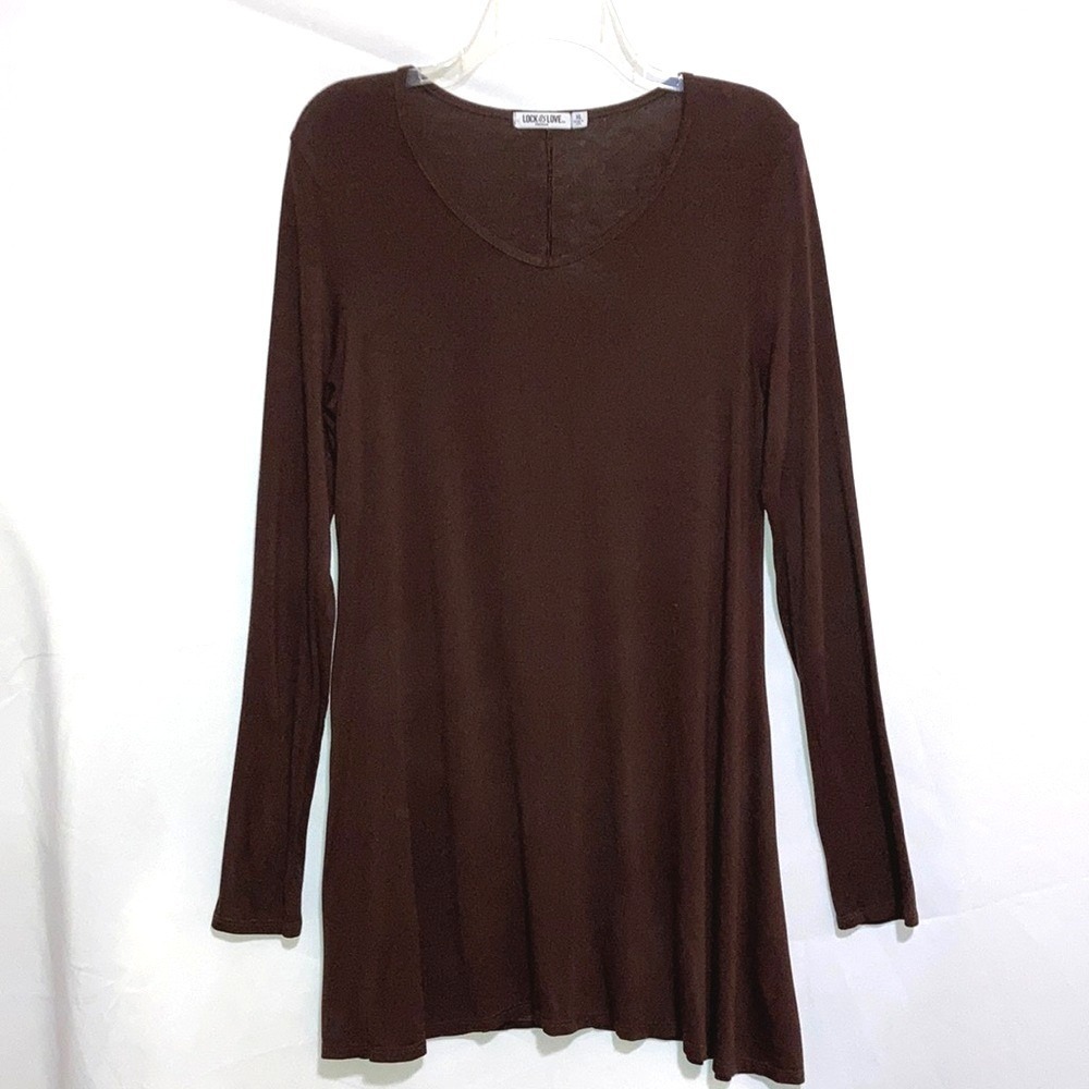 Lock & Love Brown Tunic Stretch Knit Dress Juniors‎ XL